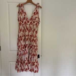 House of Harlow 1960 women’s linen blend v-neck maxi sun dress size large